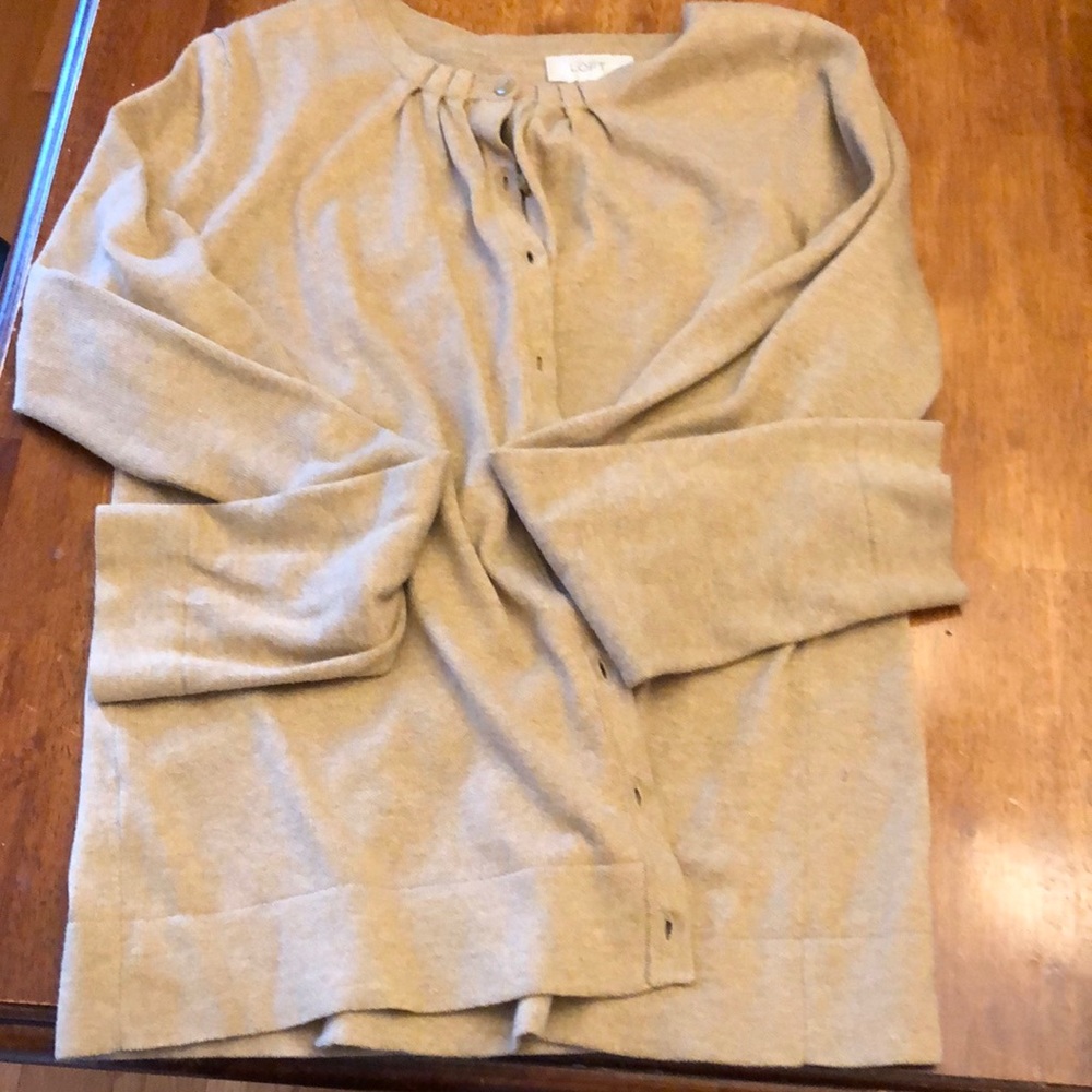 Loft medium tan cardigan
